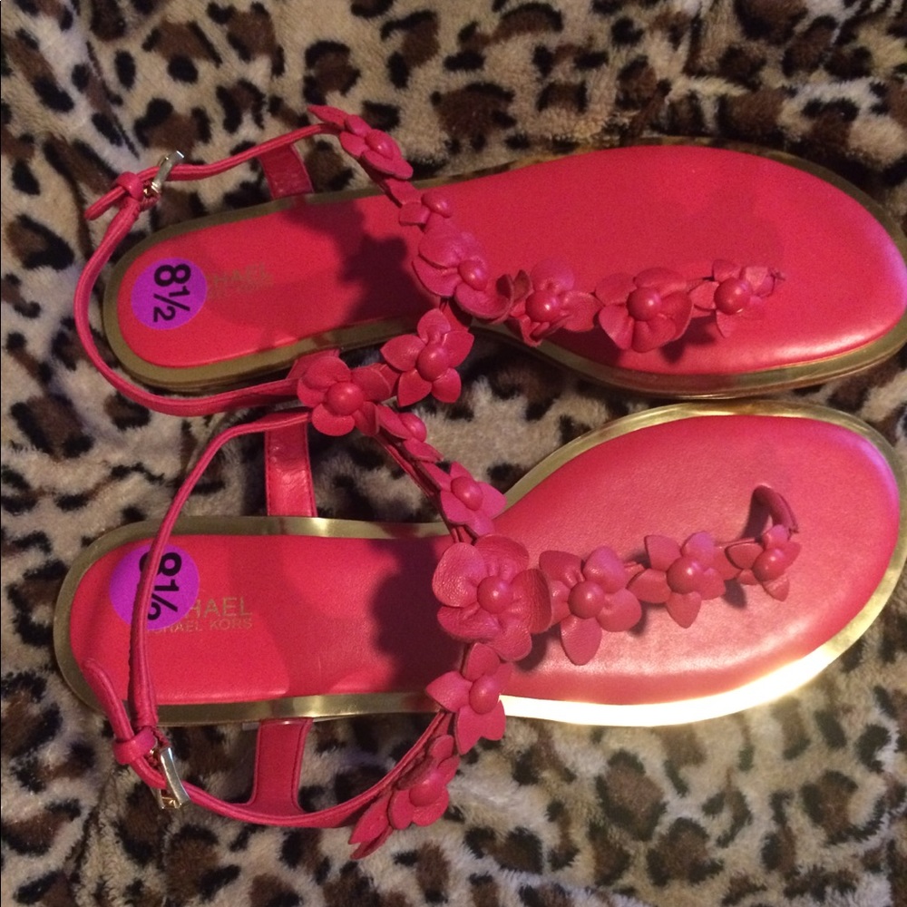 Michael Kors Hot Pink Petals Sandals; 8.5m; NWT